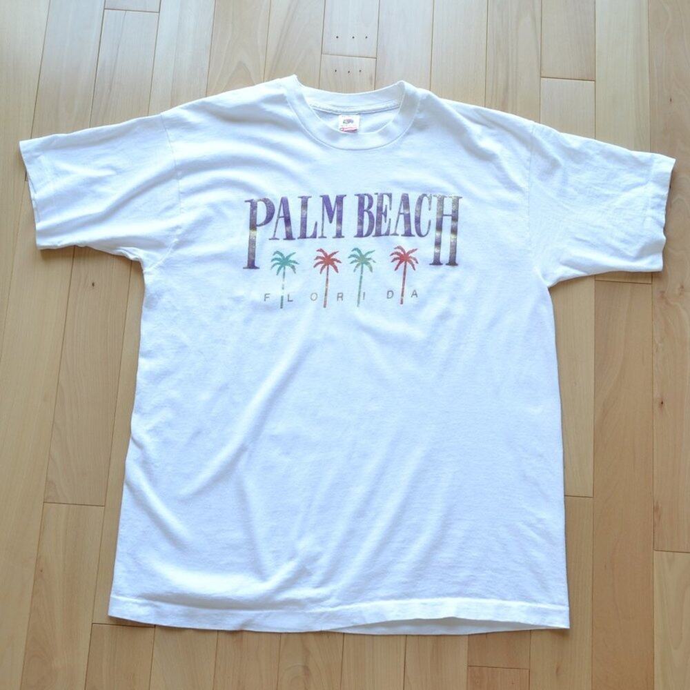 Vintage 90s Palm Beach T-Shirt Tee Fruit of the Loom